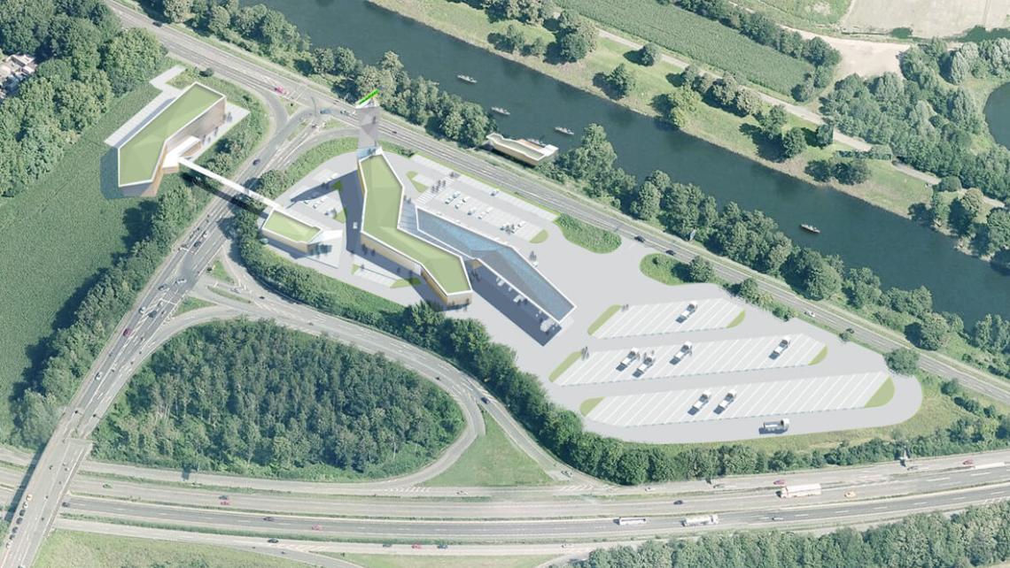 Studie: aktivAUTOHOF – Entwicklung eines Autohofes am Autobahnkreuz Duisburg-Kaiserberg | buerobaumann ARCHITEKTUR, rheinbach